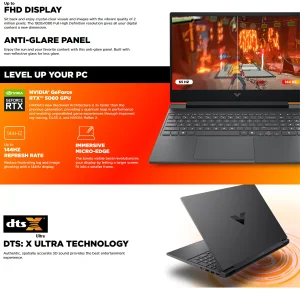لپ تاپ 15.6 اینچی اچ‌پی مدل Victus 15 fa2013dx-i5 13420H-RTX3050 6GB-8GB DDR4 3200MHz-512GB SSD-W به همراه ماوس بی سیم مخصوص بازی اونیکوما مدل CW905