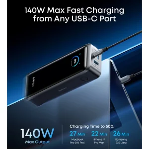پاوربانک 140 وات انکر مدل A110A ظرفیت 26250 میلی‌آمپرساعت