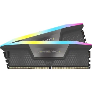 رم دسکتاپ کورسیر DDR5 دو کاناله 32 گیگابایت 6000 مگاهرتز مدل VENGEANCE RGB با تایمینگ CL36 و هیت‌سینک خنک‌کننده