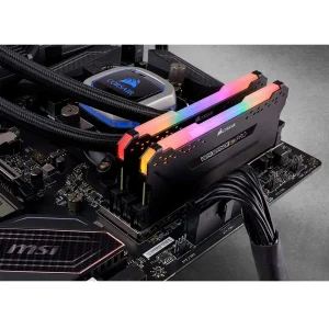 رم دسکتاپ Corsair مدل VENGEANCE RGB PRO دو کاناله DDR4 ظرفیت 64GB فرکانس 3600MHz تایمینگ CL18 با هیت‌سینک خنک‌کننده
