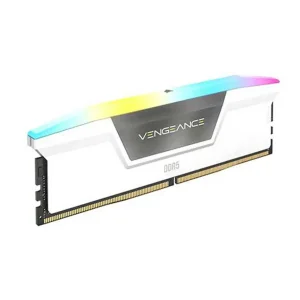 رم دسکتاپ DDR5 دو کاناله 32 گیگابایت کورسیر مدل VENGEANCE RGB White فرکانس 6000 مگاهرتز تایمینگ CL36 و هیت‌سینک خنک‌کننده
