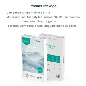 کاور نیلکین مدل Iceblade Prop Frame Transparent Lens Magnetic مناسب برای گوشی موبایل اپل iPhone 17 Pro