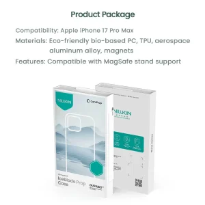 کاور نیلکین مدل Iceblade Prop Frame Transparent Lens Magnetic مناسب برای گوشی موبایل اپل iPhone 17 Pro