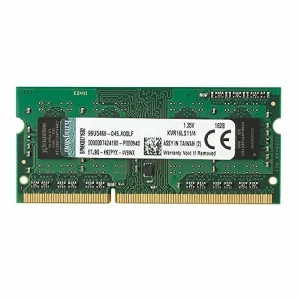 رم لپ‌تاپ DDR3L کینگستون مدل KVR16LS11/GREEN ظرفیت 4 گیگابایت تک کاناله فرکانس 1600 مگاهرتز تایمینگ CL11 ولتاژ 1.35 ولت نوع ماژول SO-DIMM