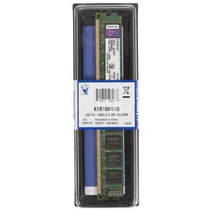 رم کامپیوتر کینگستون مدل KVR16N11/8 DDR3 تک کاناله 8 گیگابایت فرکانس 1600 مگاهرتز تایمینگ CL11 مناسب مادربرد اینتل و AMD