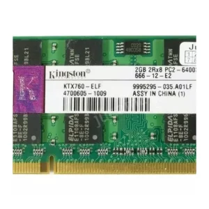 رم لپ تاپ DDR2 تک کاناله 800 مگاهرتز CL12 کینگستون مدل PC2-6400 ظرفیت 2 گیگابایت