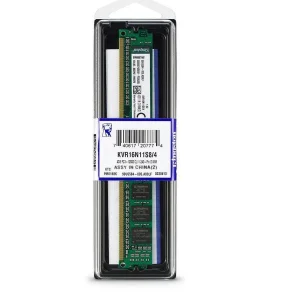 رم کامپیوتر کینگستون مدل KVR DDR3 تک کاناله ظرفیت 4 گیگابایت فرکانس 1600 مگاهرتز تایمینگ CL11 ولتاژ کاری 1.5 ولت نوع ماژول DIMM