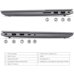 لپ تاپ 16 اینچی لنوو مدل ThinkBook 16 G6 IRL-i3 1315U-8GB DDR4 3200MHz-1TB SSD-IPS-Backlit-Fingerprint - کاستوم شده