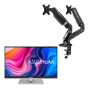 مانیتور 27 اینچ ایسوس مدل PA279CV به همراه پایه نگهدارنده مانیتور ارگو مدل WLA004