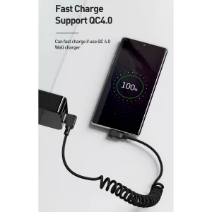کابل تبدیل USB به USB-C مک دودو مدل Type-C Data Coiled طول 1.8 متر