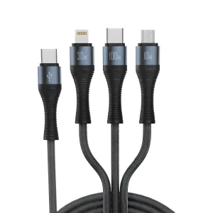 کابل تبدیل USB-C به USB-C / microUSB / لایتنینگ الدینیو مدل 3IN1 LC94c طول 1.2 متر