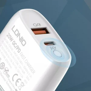 شارژر دیواری الدینیو مدل A2424C 20w به همراه کابل USB-C