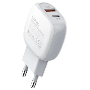 شارژر دیواری 20 وات الدینیو مدل A2313C به همراه کابل تبدیل usb-c