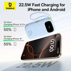 پاوربانک 22.5 وات بیسوس مدل EnerFill FC31 Qpow3 ظرفیت 20000 میلی‌آمپر‌ساعت