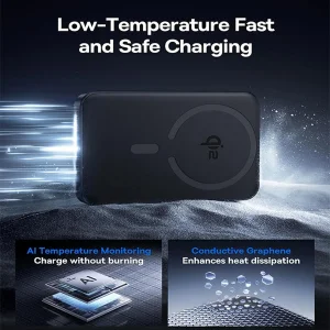 پاوربانک بی‌سیم 22.5 وات بیسوس مدل EnerFill FM12 Qi2 Magnetic ظرفیت 10000 میلی‌آمپرساعت به همراه کابل USB-C