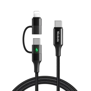 کابل تبدیل USB-C به لایتنینگ/USB-C مک دودو مدل 2IN1 PD Fast Charge طول 1.2 متر