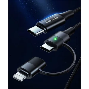 کابل تبدیل USB-C به لایتنینگ/USB-C مک دودو مدل 2IN1 PD Fast Charge طول 1.2 متر