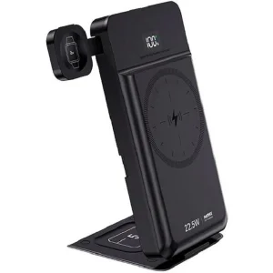 پاوربانک 5 کاره بی سیم 22.5 وات ریمکس مدل  RPP-D3 ظرفیت 10000 میلی‌آمپر ساعت