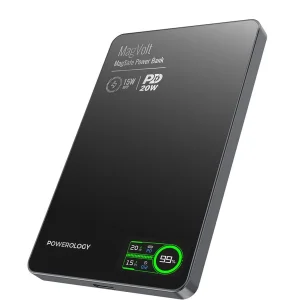 پاور بانک بی‌سیم 20 وات پاورولوجی مدل Mag volt ظرفیت 10000 میلی آمپر ساعت