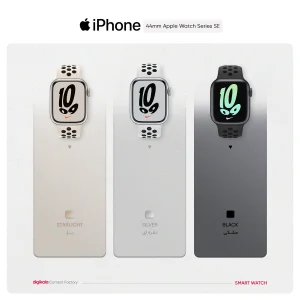 ساعت هوشمند اپل مدل 44mm Aluminum Cases with Nike Sport silicone Band دارای قابلیت های صفحه نمایش لمسی بند سیلیکون
