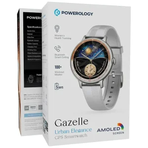 ساعت هوشمند ۱/۱۹ اینچی پاورولوجی مدل Gazelle PSWGBT60GY با بند سیلیکونی