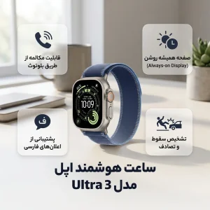 ساعت هوشمند 49 میلی متری اپل مدل Ultra 3 Natural Titanium Case با بند Trail