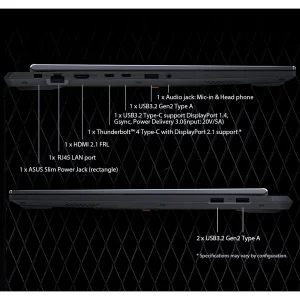لپ تاپ 16 اینچی ایسوس مدل TUF Gaming F16 FX608JHI-i5 14450HX-16GB DDR5 5600MHz-512GB SSD-RTX5050 8GB-FHD 144Hz