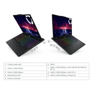 لپ تاپ 16 اینچی لنوو مدل Legion Pro 5 16ADR10-R9 8945HX-RTX5060 8GB-16GB DDR5 5200MHz-1TB SSD-WQXGA 240Hz-W