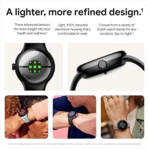 ساعت هوشمند 41 میلی‌متری گوگل مدل Pixel Watch 2 با بند سیلیکونی
