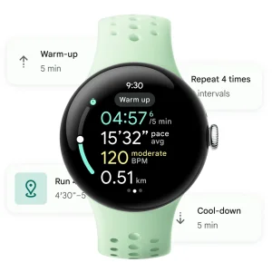 ساعت هوشمند 45 میلی‌متری گوگل مدل Pixel Watch 3 با بند سیلیکونی
