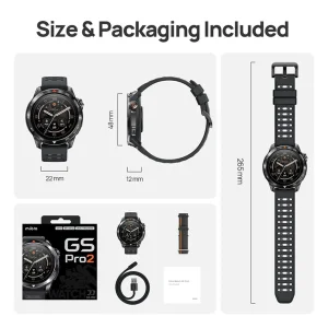 ساعت هوشمند 48 میلی‌متری میبرو مدل GS Pro2 با بند سیلیکونی