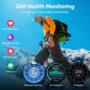 ساعت هوشمند 48 میلی‌متری میبرو مدل GS Explorer S با بند سیلیکونی
