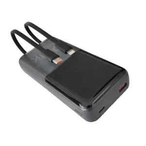 پاوربانک 22.5 وات ریمکس مدل RPP-990 ظرفیت 20000 میلی آمپر ساعت به همراه کابل USB-C و لایتنینگ