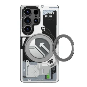 کاور یانگ کیت مدل Cyberpunk 360° Spin Magnetic Stand Case مناسب برای گوشی موبایل سامسونگ Galaxy S26 Ultra