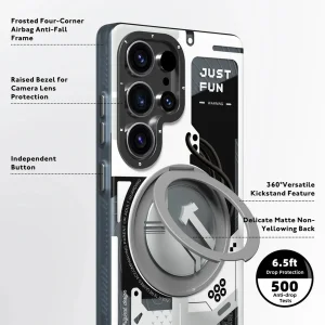 کاور یانگ کیت مدل Cyberpunk 360° Spin Magnetic Stand Case مناسب برای گوشی موبایل سامسونگ Galaxy S26 Ultra