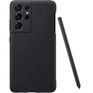 کاور سامسونگ مدل Silicon مناسب برای گوشی موبایل سامسونگ Galaxy S21 Ultra به همراه قلم نوری
