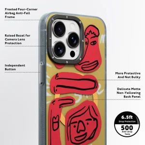 کاور یانگ کیت مدل Abstract Face Lines-Smiles مناسب برای گوشی موبایل اپل iphone 15promax