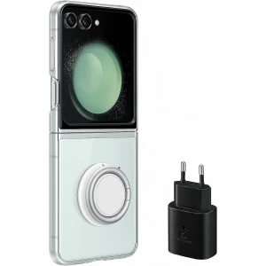 کاور سامسونگ مدل EF-XF73KKTEGWW مناسب برای گوشی موبایل سامسونگ Galaxy Z Flip5 به همراه شارژر 25 وات