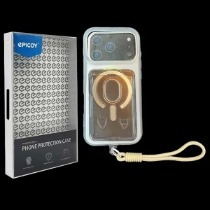 کاور اپیکوی مدل Utryee Wallet Magsafe مناسب برای گوشی موبایل اپل iPhone 17 Pro Max به همراه بند و جای کارتی مگنتی