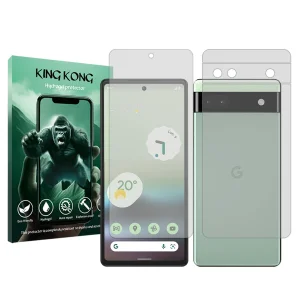 محافظ صفحه نمایش شفاف کینگ کونگ مدل Tough مناسب برای گوشی موبایل گوگل Pixel 6a به همراه محافظ پشت گوشی