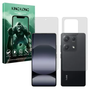 محافظ صفحه نمایش شفاف کینگ کونگ مدل Tough مناسب برای گوشی موبایل شیائومی Redmi Note 14S به همراه محافظ پشت گوشی