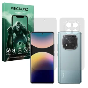 محافظ صفحه نمایش شفاف کینگ کونگ مدل Tough مناسب برای گوشی موبایل شیائومی Redmi Note 14 Pro Plus 5G به همراه محافظ پشت گوشی