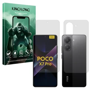 محافظ صفحه نمایش مات کینگ کونگ مدل Tough مناسب برای گوشی موبایل شیائومی Poco X7 Pro به همراه محافظ پشت گوشی