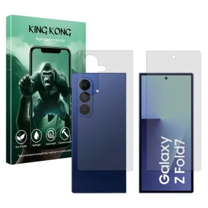 محافظ صفحه نمایش شفاف کینگ کونگ مدل Tough مناسب برای گوشی موبایل سامسونگ Galaxy Z Fold7 به همراه محافظ پشت گوشی
