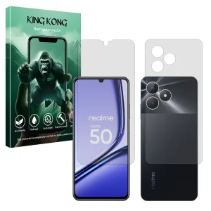 محافظ صفحه نمایش مات کینگ کونگ مدل Tough مناسب برای گوشی موبایل ریلمی Note 50 به همراه محافظ پشت گوشی