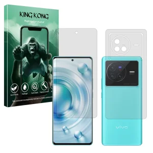 محافظ صفحه نمایش شفاف کینگ کونگ مدل Tough مناسب برای گوشی موبایل ویوو X80 به همراه محافظ پشت گوشی