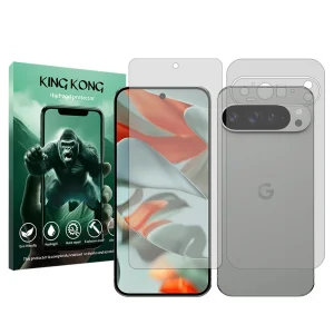 محافظ صفحه نمایش شفاف کینگ کونگ مدل Tough مناسب برای گوشی موبایل گوگل Pixel 9 Pro XL  به همراه محافظ پشت گوشی