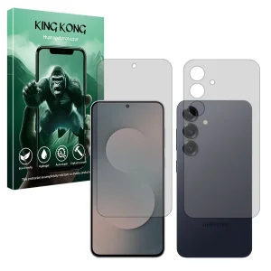 محافظ صفحه نمایش شفاف کینگ کونگ مدل Tough مناسب برای گوشی موبایل سامسونگ Galaxy S25 FE به همراه محافظ پشت گوشی