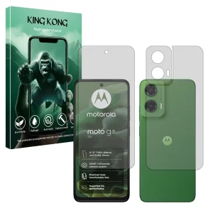 محافظ صفحه نمایش شفاف کینگ کونگ مدل Tough مناسب برای گوشی موبایل موتورولا Moto G35 به همراه محافظ پشت گوشی