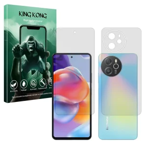 محافظ صفحه نمایش شفاف کینگ کونگ مدل Tough مناسب برای گوشی موبایل بلک ویو Shark 8 به همراه محافظ پشت گوشی